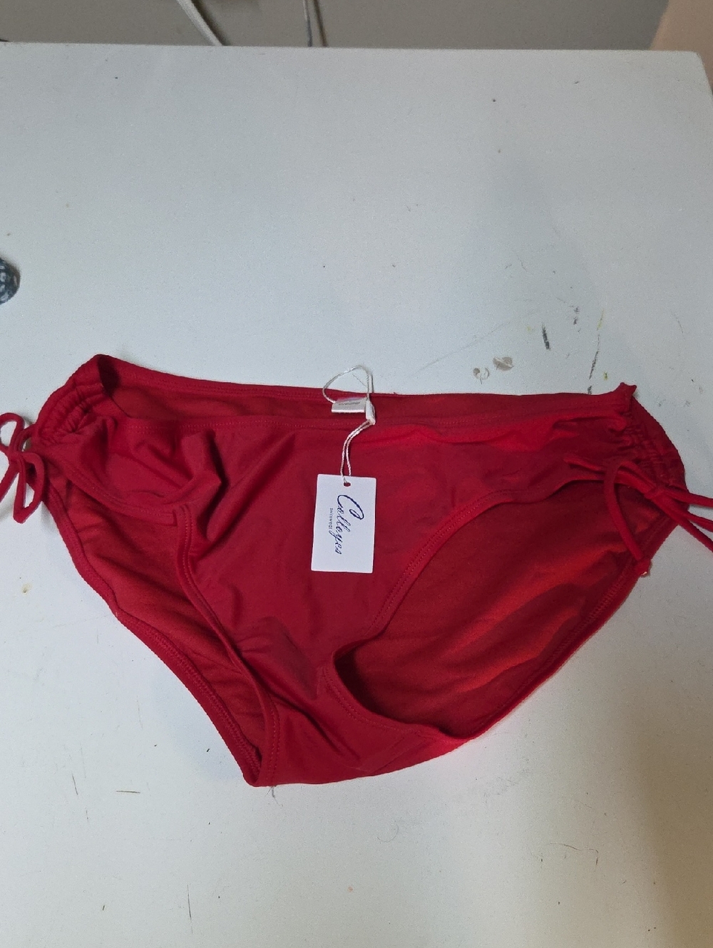 Colloyes Red Bikini Bottom with Side Tie Sz L NWT ✨️5/$30